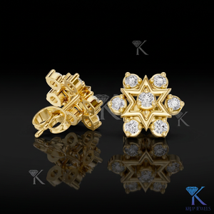 ต่างหูเพชรทรงดาวหกแฉกเพาะเลี้ยงในห้องปฏิบัติการ ทองคำแท้ 14K 18K ดีไซน์หรูหรา สำหรับผู้หญิง ของขวัญวันครบรอบแต่งงาน - Product Image 2