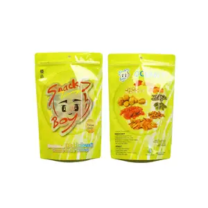 Custom printed stand up one side aluminum foil sea cucumber food snack zipper plastic bag