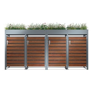 Quintuple Wheelie Bins Couverture Extérieure Jardin Arrière-Cour Patio Poubelle Stockage Hangar Plante Toit Poubelle Boîte pour Patio Arrière-Cour - Product Image 1