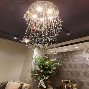 Wholesale Luxury <strong>Crystal</strong> <strong>Ceiling</strong> Lamp Living Room Bedside High Stair Hotel Chandelier Large Size <strong>Remote</strong> Control <strong>Lights</strong> Function - Product Image 4