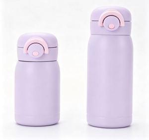Botella de Agua Térmica de Acero Inoxidable Color Pastel, Tapa con Botón a Presión, Antiderrames, para Estudiantes y Niños, Uso Diario - Product Image 2