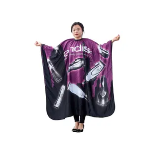 High Quality Barber Salon Black Polyester Hairdresser Capes And Apron