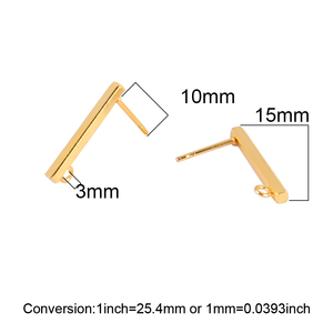 40pcs 14k Gold Plated Stainless Steel Hooks Geometric Rectangle DIY Earring Base <strong>Jewelry</strong> Making <strong>Supplies</strong> <strong>Wholesale</strong> - Product Image 6