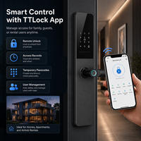 Serrure de porte intelligente avec poignée, contrôle à distance par application Tuya TTlock, biométrique, Wifi, serrure numérique TT Lock, serrure à empreintes digitales