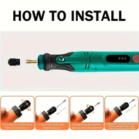 Stylo d'affûtage électrique sans fil 308, outil de polissage DIY pour ongles, mini-meuleuse rotative à 3 vitesses, perceuse à bijoux sans balais