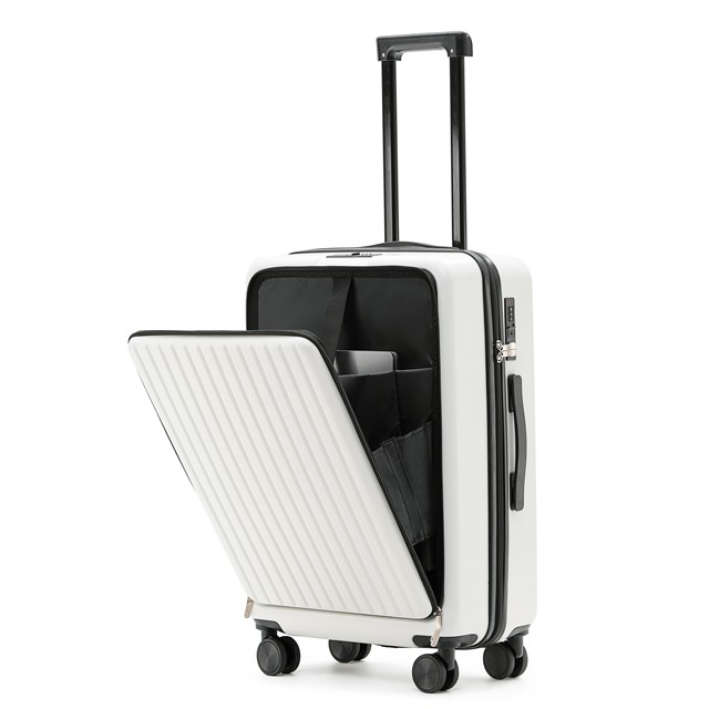 New Design Front Open Pocket Luggage Side Open Rod Luggage Card-wheel Rotating Wheel Boarding Carry on Suitcases