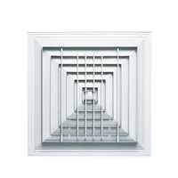 Grille de ventilation carrée en plastique pour plafond, diffuseur d'air à quatre voies, grille de climatisation pour bureau, centre commercial, hôtel