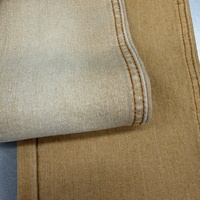 Tissu en denim extensible de haute qualité en coton et polyester BW9.7 oz, couleur abricot
