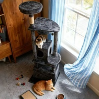 Nouveau style grand arbre à chat pliable en sisal, classique, moderne, de luxe, écologique, en peluche, à 1 niveau, hauteur réglable, avec griffoir