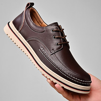 Chaussures en Cuir Décontractées Bleues Tendance Britannique Homme, Vente en Gros Usine, Grande Taille 48, Bout Fermé, Hauteur Augmentée, Saison Automne