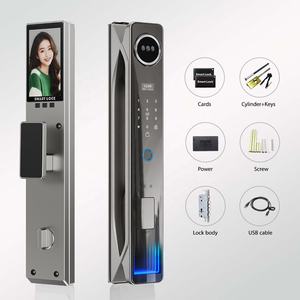 מנעול דלת חכם ביומטרי דיגיטלי ללא מפתח, מסגסוגת אבץ, עם זיהוי פנים תלת-ממדי, מבוסס ענן, תואם טויה, לבית - Product Image 4