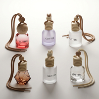 Bouteille diffuseur de parfum en verre anti-fuite avec bouchon à vis et suspension pour décoration de voiture