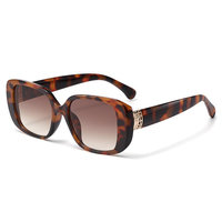 Petites lunettes de soleil rectangulaires carrées en PC, nouvelles lunettes de soleil unisexes à imprimé léopard, lunettes de soleil pour hommes et femmes, lunettes de soleil vintage, UV400