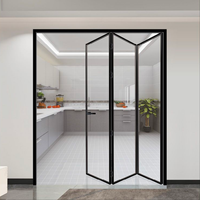 Porte coulissante en verre aluminium moderne, double vitrage Low-E, taille et couleur personnalisables, utilisation intérieure pour chambre et salle de bain