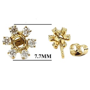 เครื่องประดับที่ยอดเยี่ยมคุณภาพสูง14K แข็งสีเหลืองทองวินเทจต่างหูเพชรธรรมชาติทำด้วยมือต่างหูสำหรับผู้หญิง - Product Image 2