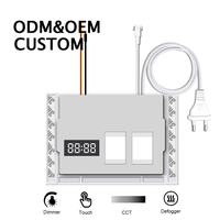 Interruptor Táctil Inteligente con Regulador de Intensidad AC100-240V/DC12V 24W con Pantalla de Tiempo/Temperatura para Luces de Espejo Antivaho