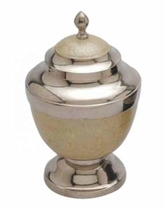 Nickle-Plated Cream Enamel Brass <b>Pet</b> <b>Urn</b> Elegant Cremation Vase for Ashes Honoring Memories Funeral Supplies - Product Image 1