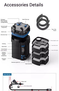 ฟิลเตอร์กรองนอกตู้ปลา NEWS <span class=keywords><strong>SUNSUN</strong></span> พร้อมตัวเก็บของเสียจากปลาและหลอด UV สำหรับตู้ปลาและอุปกรณ์เสริม ทำงานเงียบ - Product Image 5