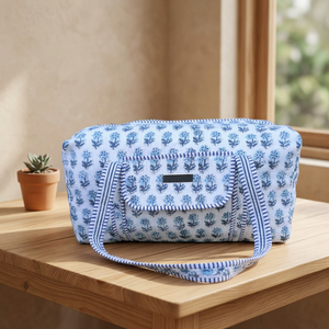 Sac de voyage matelassé en coton à imprimé floral, écologique, de luxe, pour le sport et les week-ends, léger et grande capacité - Product Image 2