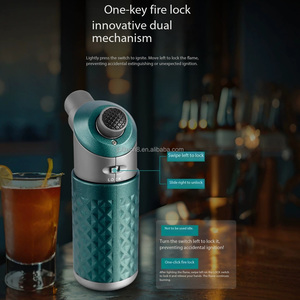 Briquet à cigares JOFI en métal haut de gamme, à quatre flammes, portable, pour l'extérieur, rechargeable, coupe-vent - Product Image 4