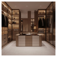 Armoire îlot moderne et minimaliste pour dressing, meuble de rangement en bois massif avec tiroirs et vitrine à bijoux pour chambres à coucher