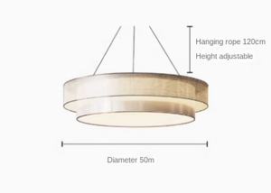 Alta calidad Home Hotel Villa Project decorativo creativo moderno Beige tela Interior Led suspensión colgante Luz - Product Image 4