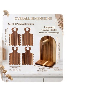 Ensemble de planches à découper en bois avec support, design ondulé, pour servir des steaks lors de fêtes, forme irrégulière, en bois naturel - Product Image 5