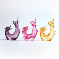 Figurine de dragon en cristal faite à la main, design unique, décoration artistique pour la maison, cadeau de collection exquis pour un ami