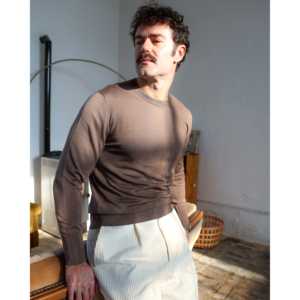 Heyfoo Men's <b>Vintage</b> Oversized Crew Neck Gray-1 Cashmere <b>Sweater</b> XXL 18 Gauge Knit Pattern Print Logo Stripe Letter Autumn - Product Image 1