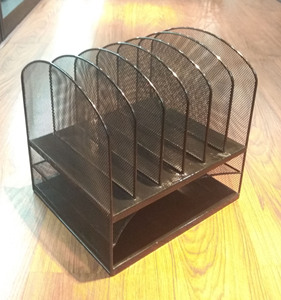 Bền màu đen kim loại sắt dây lưới 2-khay 6-sorter văn phòng bàn tổ chức tập tin tài liệu chủ Máy tính để bàn lưu trữ giá - Product Image 5