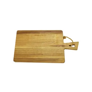 Rectangle Acacia Wood Cutting Board With Handle For Kitchen Use As Charcuterie Board Bread Cheese Meat Fruits Food Serving Tray