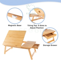 Table de lit pliable en bambou naturel, écologique, imperméable et alimentaire, pour ordinateur portable et étude, utilisable pour les droitiers et les gauchers – Meilleure vente