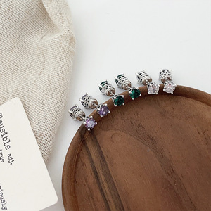 S925 Sterling <b>Silver</b> <b>Stud</b> Earrings With Zirconia For Women Korean Design Light Luxury Everyday Wear - Product Image 1