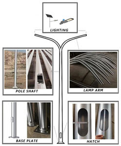 Fabrieksprijs Buiten Waterdichte Dubbele Arm Thermisch Gegalvaniseerde Straatlantaarnpaal Gemaakt Van Staal 160Km/U Windweerstand 10 Jaar - Product Image 3