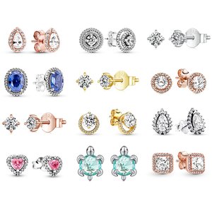 925 Sterling Silver <b>Rose</b> <b>Gold</b> Rhodium Plated Elegant Original <b>Stud</b> <b>Earrings</b> Womens Wedding Anniversary Perfect Gift - Product Image 1