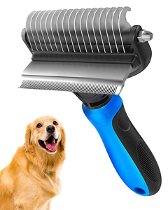 Herramienta de Aseo para Mascotas, Cepillo de Doble Cara con Dientes Seguros para Eliminar el Subpelo y Desenredar Nudos en Perros - Product Image 6