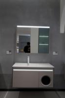 Armoire de lavabo avec miroir intelligent de luxe Ensemble de coiffeuse de salle de bain au design moderne avec meuble pour lave-linge de 80/90/100/120cm