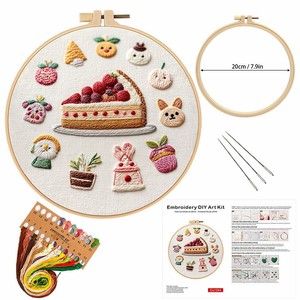Adorables Kits de Bordado DIY con Diseño de Mimosa, Preimpresos con Patrones de Cupcakes, Frutas y Postres - Product Image 1