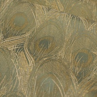 Chemin de table vert motif paon, chemin de table tendance à motif paon, nappe de décoration pour commode