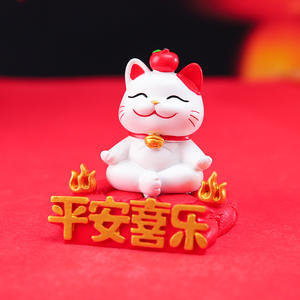 Bonne <span class=keywords><strong>chance</strong></span> * Support <span class=keywords><strong>de</strong></span> téléphone portable en résine, ornements en forme <span class=keywords><strong>de</strong></span> chats apaisants et joyeux, cadeaux surprise - Product Image 2