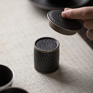 Purple Grit Ceramic Teapot Lid Holder Cylinder Shape With Lid For Kung Fu <b>Tea</b> <b>Set</b> Accessories - Product Image 1