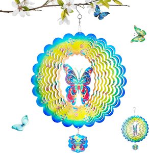 Molinetes de Viento con Forma de Mariposa 3D, Esculturas Cinéticas de Metal de 12 Pulgadas para Colgar, Decoraciones Artísticas Colgantes para Jardín, Patio y Balcón - Product Image 1
