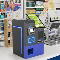 Borne de Paiement Libre-Service Multifonctionnelle 15,6 Pouces avec Accepteur de Billets, Monnayeur, Lecteur de Cartes de Crédit et Codes QR