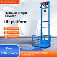 Monte-charge Électrique Hydraulique pour Usines, Type Rail, Petit Ascenseur Simple/Double Rail, Anti-Chute, Commande par Bouton