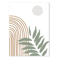 Peinture sur toile écologique moderne de luxe minimaliste nordique, motif géométrique abstrait de plantes vertes, affiche Morandi, style huile sur toile
