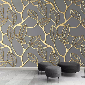 Papel Tapiz Personalizado para Paredes, Adhesivo Desprendible, Hojas de Árbol Doradas, Mural para Sala de Estar, Fondo de TV, Papel Tapiz Creativo 3D - Product Image 2