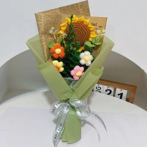 Flores artificiales hechas a mano, lirio, conejo, corazón, amor, rosa, tulipán, ramo de flores de ganchillo, regalo del Día de la madre de San Valentín - Product Image 6