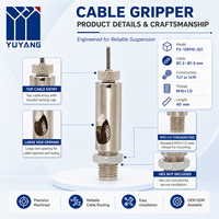Pince à câble filetée M10 à grande ouverture latérale réglable, finition argentée, pour suspension commerciale, fournisseur OEM