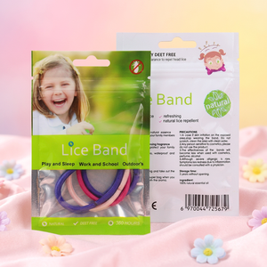 Bandeau anti-<span class=keywords><strong>poux</strong></span> personnalisé, lot de 4 pour enfants, pour éliminer les <span class=keywords><strong>poux</strong></span> et protéger la tête, à base d'huiles essentielles végétales pour repousser les <span class=keywords><strong>poux</strong></span> - Product Image 1