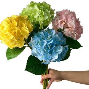 Yoshinobu <b>Artificial</b> Hydrangea <b>Flowers</b> Silk Vase <b>Arrangement</b> Realistic Home Decor Desktop Ornament - Product Image 5